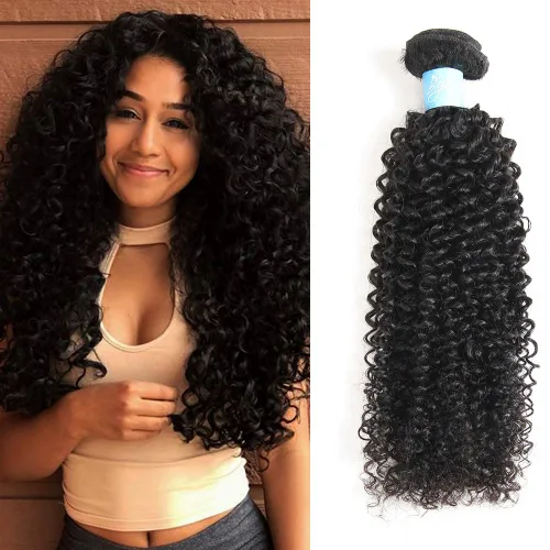 Miniatura 9 de Peluca de Cabello Humano Rizado Afro Kinky Mongol Boho 3 Paquetes (8/8/8 Pulgadas) Sin Procesar Trama Cabello Voluminoso para Mujeres Negras