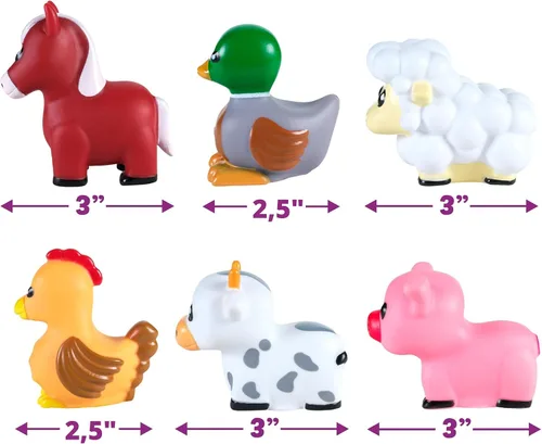 Miniatura 8 de Tub Works® Barnyard™ - Juguetes de baño sin moho, paquete de 6 Diseño de juguetes de baño sellados y sin agujeros que mantiene la humedad fuera