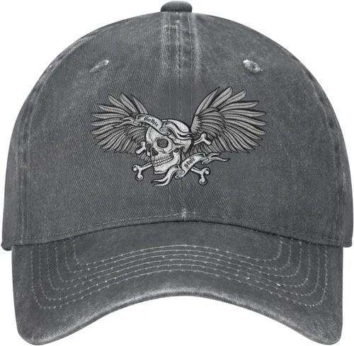 Miniatura 2 de Cowboy Hat Trendy Hats for Man and Women Djustable Four Season Outdoor Baseball Cap of Hell Skull with Angel Deep Heather