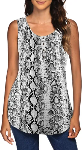 Miniatura 3 de LuckyMore Blusas sin mangas con cuello en V para mujer, estilo casual, plisadas, túnica sin mangas