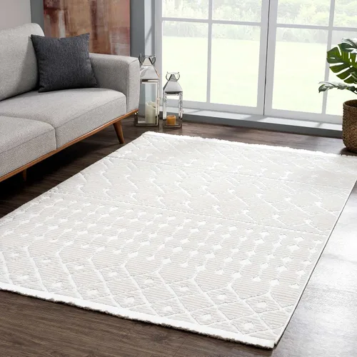 Miniatura 11 de Hauteloom Ethereal - Alfombra de pasillo con borde geométrico de medallón de diamante, estilo bohemio de transición, tribal azteca del suroeste