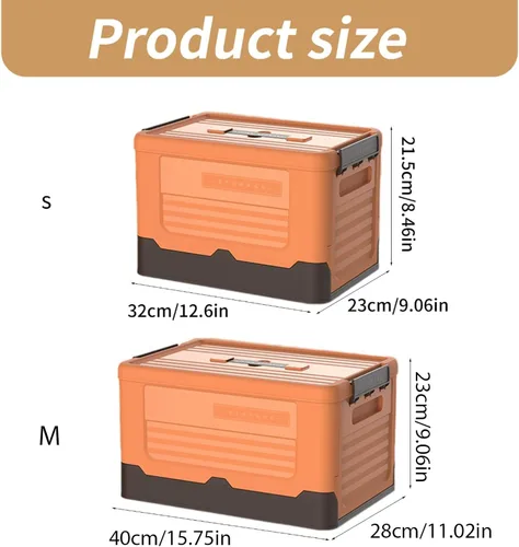 Miniatura 3 de Foldable Storage Crate Portable Folding Plastics Bin With Lid Space Saving Book Organizers Dorm Room Organization Supplies Office Storage Accessory