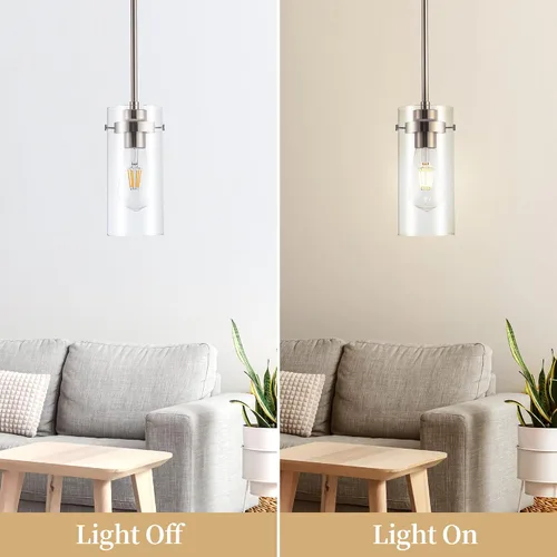 Miniatura 5 de Lámpara colgante, luces de cocina colgantes de techo, accesorios de iluminación de cocina con acabado de níquel cepillado, iluminación colgante