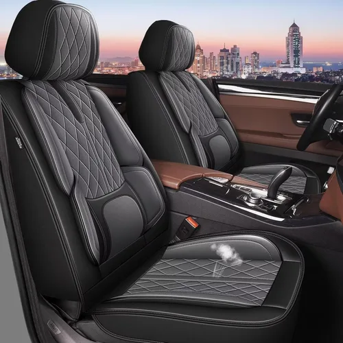 Miniatura 8 de YORKNEIC Fundas de asiento delantero de automóvil para BMW X1 para 2013-2022: fundas de asiento delantero de automóvil de cuero transpirable