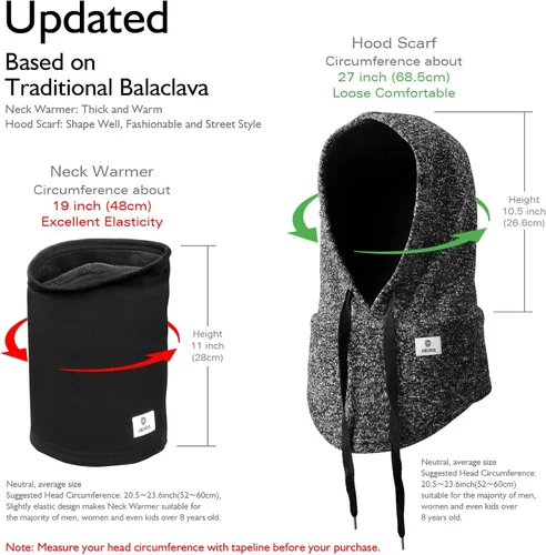 Miniatura 6 de C CALOICS Máscara de esquí de invierno pasamontañas para clima frío resistente al viento máscara facial para hombres y mujeres esquí lancha de nieve