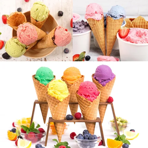 Miniatura 4 de Pizzelle Roller, 4 moldes de cono de helado de 9.3 pulgadas, rodillo de huevo, moldes de plástico para cuernos de crema