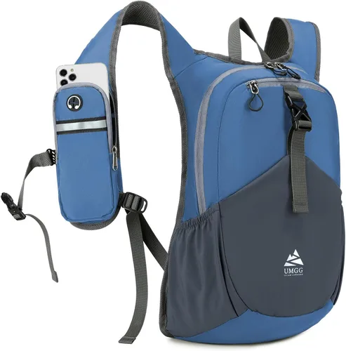 Miniatura 10 de Mochila pequeña de senderismo de 15 litros para mujeres y hombres, mochila plegable y plegable casual para acampar viajes al aire libre, azul