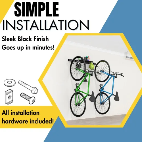 Miniatura 4 de Koova Soporte de pared para bicicleta Soporte de bicicleta de acero Perchas ajustables Fácil montaje Fabricado en Estados Unidos