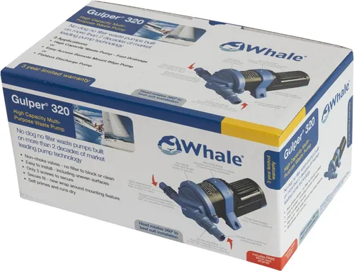 Miniatura 5 de Whale Gulper 320 Bomba de residuos de agua gris de alta capacidad, 5 GPM, maneja los residuos de múltiples desagües, sin filtros, sin obstrucciones