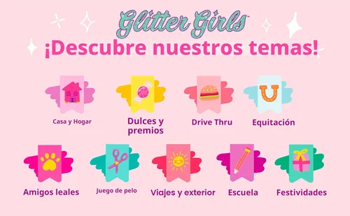 Miniatura 8 de Glitter Girls Muñeca de moda de 14 pulgadas - Cabello castaño largo y ojos marrones - Top y azul - Falda ombré con purpurina dorada - Medio - tono