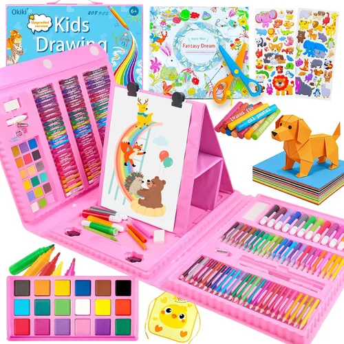 Miniatura 10 de Suministros de Arte, Set de Arte de 297 Piezas Kit de Dibujo para Niñas Niños Artistas, Caja de Regalo de Arte de Lujo con Caballete Plegable