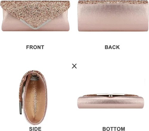 Miniatura 2 de jessie Bolso de mano para mujer, bolso de noche con purpurina brillante para bodas y fiestas