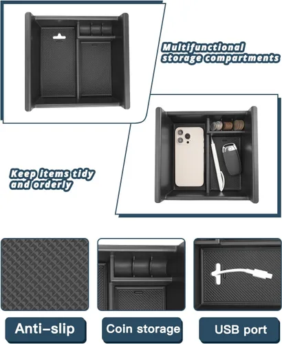 Miniatura 7 de Ruiya Organizador de consola 4Runner 2014-2024 para Toyota 4Runner 5ª generación, accesorios de material ABS, reposabrazos consola guantera, Toyota