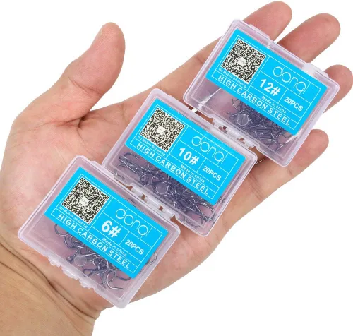 Miniatura 6 de DONQL Anzuelos de pesca Gancho de agudos de acero de alto carbono Ganchos agudos Super Sharp Solid Triple Barbed Fish Hook