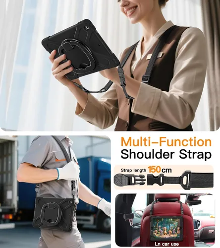 Miniatura 6 de BATYUE Funda para iPad de 9ª, 8ª y 7ª generación (funda resistente para iPad de 10.2 pulgadas 2021/2020/2019) con protector de pantalla, soporte