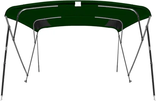 Miniatura 3 de MSC - Toldo superior de barco de 3 y 4 arcos, poliéster teñido en solución 600D, incluye 2 postes de soporte y 4 correas ajustables Verde bosque