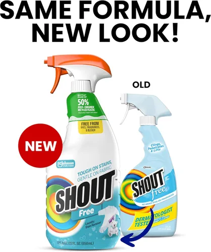 Miniatura 2 de Shout - Quitamanchas en aerosol para ropa con fórmula de enzima activa, sin fragancia, lejía ni colorantes, elimina manchas diarias incluyendo
