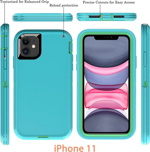 Miniatura 6 de YmhxcY Funda para iPhone 11 a prueba de golpes, a prueba de caídas, a prueba de polvo, a prueba de caídas, 3 capas, duradera, funda de teléfono