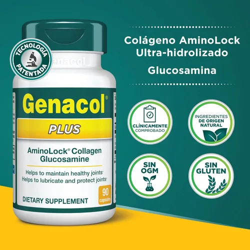 Miniatura 5 de Genacol Plus – Suplemento de glucosamina y colágeno, péptidos de colágeno ultrahidrolizados, facilita el movimiento de las articulaciones, mantiene