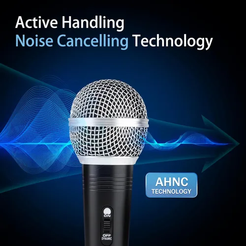 Miniatura 3 de Adamantite Micrófono dinámico de karaoke para cantar, micrófono de mano con cable de metal, cable de 13 pies e interruptor magnético, perfecto