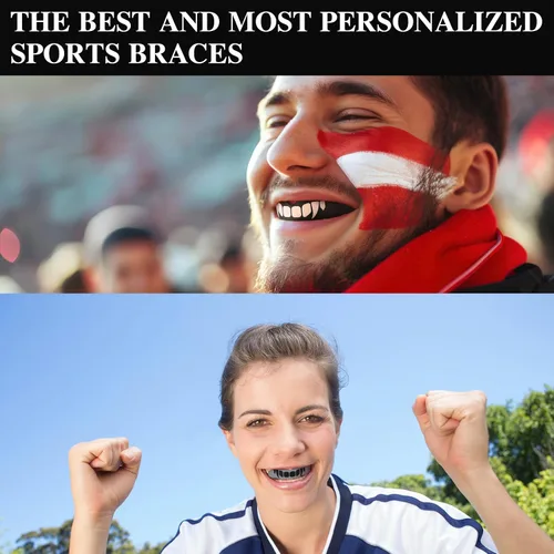 Miniatura 6 de Yungyan 10 protectores bucales para deportes con la bandera estadounidense, protectores bucales impresos de fútbol a granel para jóvenes, dientes