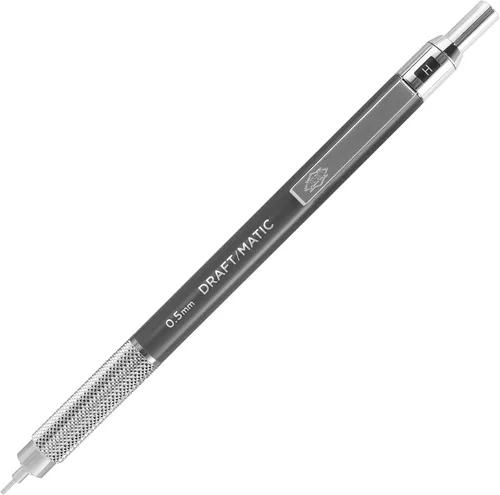 ALVIN Lápiz mecánico DM05 Draft/Matic®, 0.5mm, herramienta de dibujo y diseño de acero inoxidable para estudiantes y profesionales, ideal para
