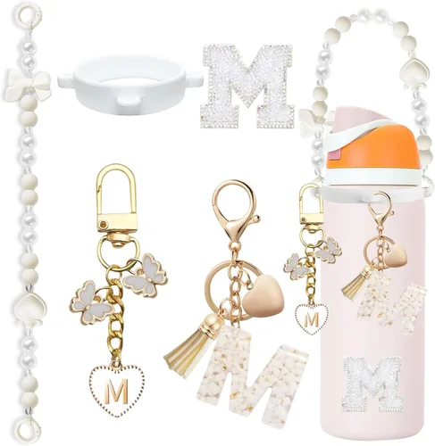 Miniatura 120 de Lindo Juego de Dijes de Letras para Botella de Agua Owala de 24oz, 32oz, 40oz, Owala Kids y Vaso de Café, FreeSip – Incluye Correa con Asa, para Rosa