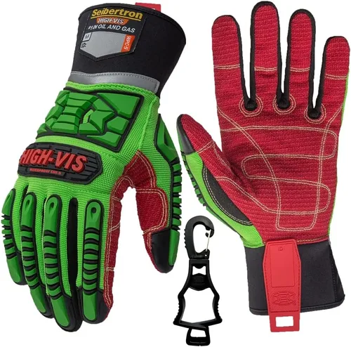 Miniatura 20 de Seibertron Guantes de aceite y gas de rescate de seguridad resistentes a los cortes, resistentes a los cortes, mecánicos antiimpactos, serie