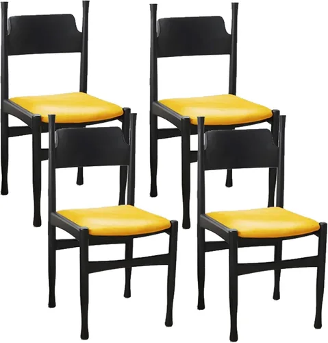 Miniatura 14 de Sillas de comedor, modernas sillas de comedor de madera, silla de cocina tapizada, taburete sin brazos de granja, silla ocasional para cocina, sala