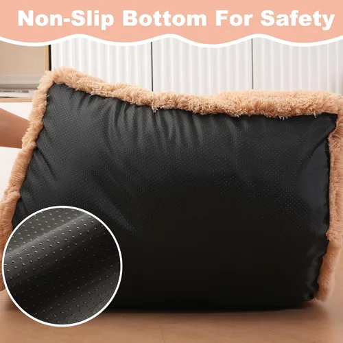 Miniatura 6 de Bedfolks Cama Impermeable para Jaula de Perro, Cama de Felpa para Perros con Funda Lavable Extraíble, Almohadón de Jaula de Perro de Piel Sintética