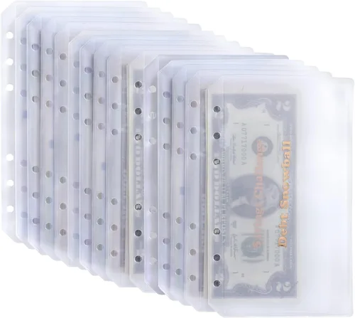 Miniatura 7 de UMSICHT 15 piezas de bolsillos para carpeta A5 sin cremalleras, sobres presupuestarios sin cremallera para sistema de efectivo, bolsa para carpeta