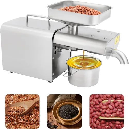 Máquina de prensa de aceite 750W Máquina extractora de prensa de aceite automática eléctrica caliente/fría, máquina de extracción de aceite orgánico