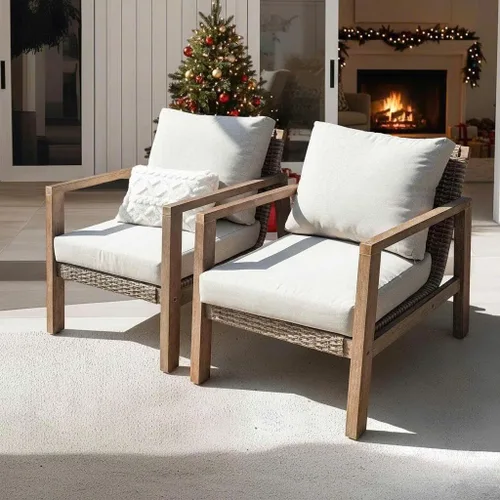 Miniatura 11 de IDZO Juego de 2 sillas Adirondack para exteriores, respaldo premontado, juego de muebles de patio, muebles de exterior para jardín, porche, terraza