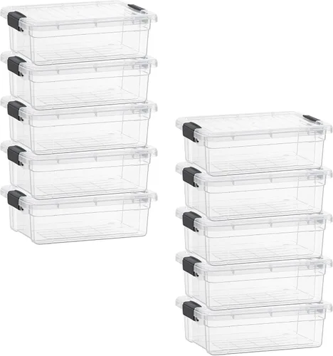 Miniatura 21 de Superio Cajas de almacenamiento transparentes con tapas, contenedores de plástico de 2.3 cuartos de galón para organizar, cajas apilables, sin BPA