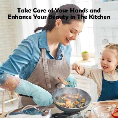 Miniatura 4 de KAQ Guantes de limpieza de goma reutilizables para lavavajillas: 3 pares de guantes de cocina domésticos sin látex para lavar platos