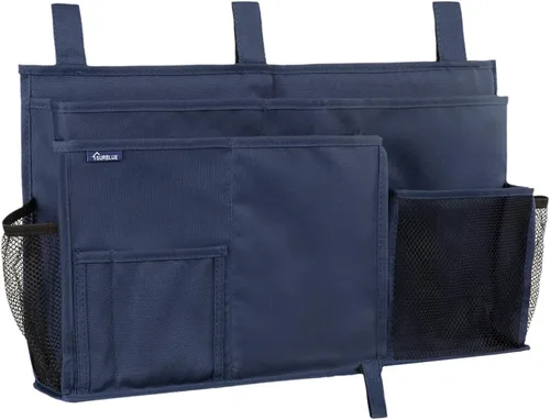 Miniatura 47 de Surblue Caddy Organizador colgante, Bolsa de almacenamiento para cabecera para literas y camas de hospital, Azul Turquesa, L R-Teal