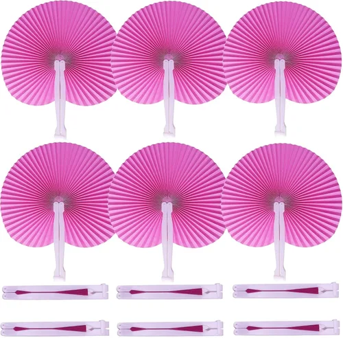 Miniatura 23 de 60 abanicos de papel blanco, abanicos plegables de mano para mujeres, abanicos de mano plegables decorativos de corazón para bodas, novias, Corazón