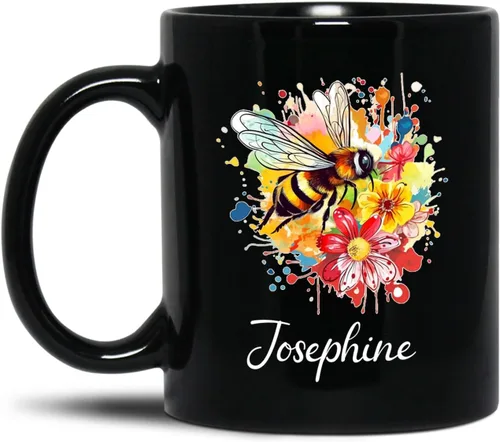 Miniatura 24 de Taza de café negra de hormigas personalizada de 11 onzas, 15 onzas, taza de café de hormigas personalizada con nombre, taza de té de cerámica