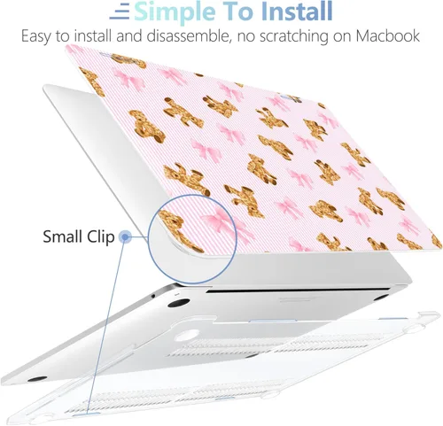 Miniatura 4 de MEEgoodo Funda para MacBook Pro de 13 pulgadas 2022 2021 2020 A2338 M2/M1 A2251 A2289 con Touch ID, fundas rígidas transparentes para laptop