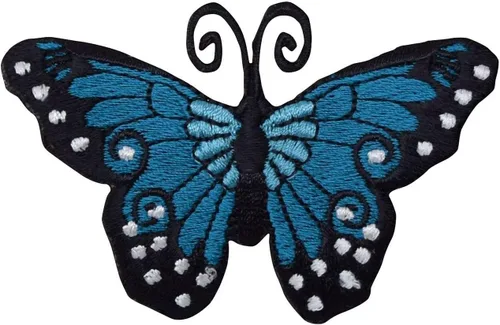 Miniatura 4 de Mariposa monarca, bordado, parche para planchar (fucsia)