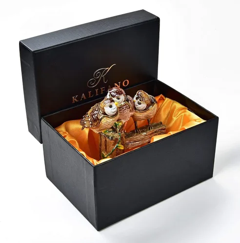 Miniatura 6 de KALIFANO Joyero decorativo para mujer con cristales Swarovski y piedras preciosas con forma de pájaros, hecho para almacenamiento y organización