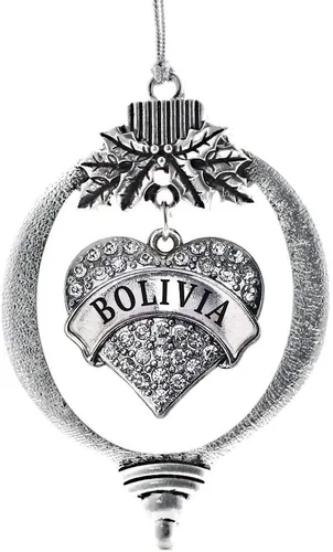 Miniatura 234 de Inspired Silver Adornos festivos de dije de corazón pave de plata con circonitas cúbicas