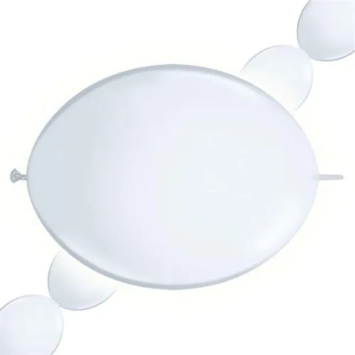 Qualatex Quick Link Globos - Blanco - Bolsa de 50, 12"