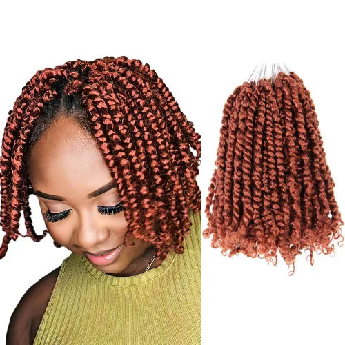 Miniatura 7 de BOHOBABE Cabello de Ganchillo Pre-retorcido Passion Twist de 14 Pulgadas Cabello Corto Ombré Gris Pre-enrollado de Ganchillo Passion Twist para Gris