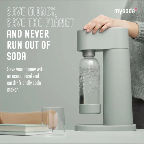 Miniatura 4 de Mysoda Woody Soda Streaming Machine - Máquina silenciosa de agua carbonatada robusta de aluminio de larga duración - Con botella de agua de 1 litro