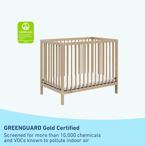 Miniatura 3 de Graco Teddi - Mini cuna convertible 4 en 1 con colchón adicional resistente al agua (Driftwood), certificado GREENGUARD Gold, colchón de 2.75