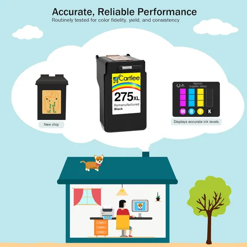 Miniatura 6 de Cartlee Cartucho de tinta remanufacturado para Canon 275 Cartucho de tinta 275xl para Canon 275xl Negro pg-275 Negro 275 XL