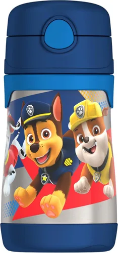 Miniatura 21 de Thermos Bebé 10 oz. Botella de acero inoxidable con popote emergente, coches