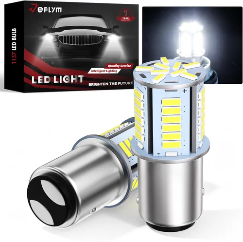 Miniatura 8 de Bombilla LED 1157, 12 V CC sin polaridad 7528 2357 2057 BAY15D Bombilla LED de repuesto para luz trasera de freno para automóvil, RV, remolque