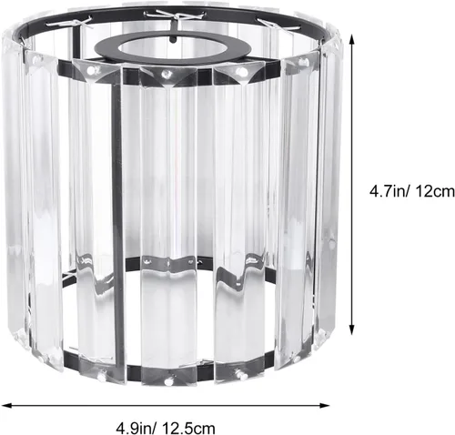 Miniatura 5 de Pantalla de cristal para lámpara de tambor, pantalla de cristal transparente, pantalla de repuesto en forma de cilindro, moderna cubierta de luz